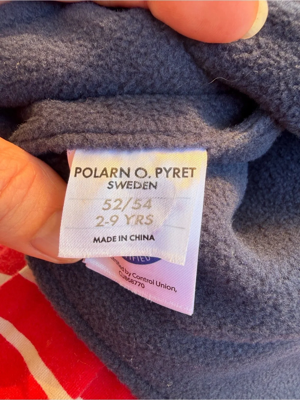 Polarn O. Pyret Sweden Kids Merino Wool Fleece Lined Pom Pom Winter Hat 52/54